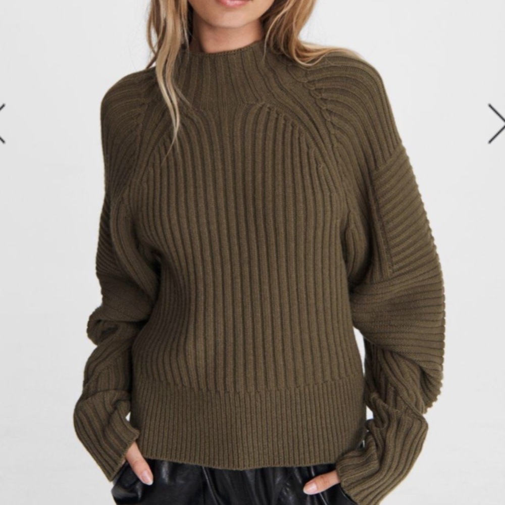 Wool mock neck sweater